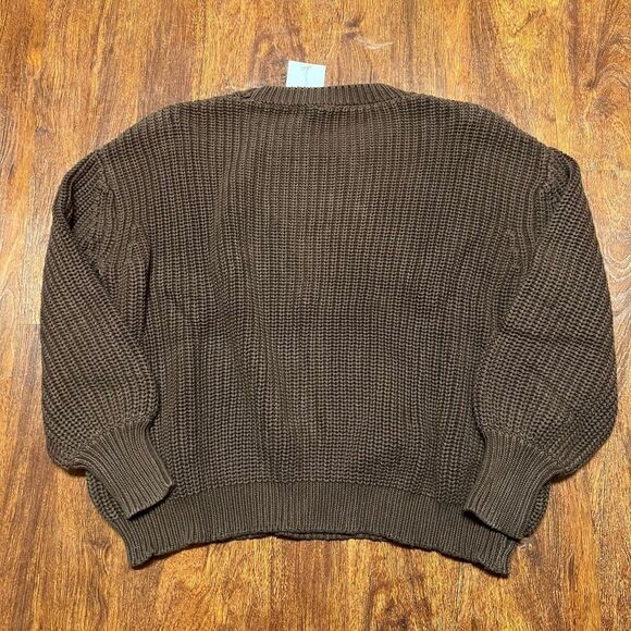 NWT Goumi Kids Hide Chunky Knit Sweater SZ S/M Mama Womens Organic Cotton Brown - Picture 3 of 3